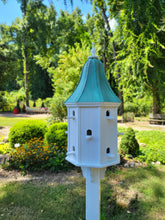 Load image into Gallery viewer, Bird House Patina Copper Roof Handmade, X-Large 12 Nesting Compartments
