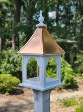 Load image into Gallery viewer, Large Copper Roof Bird Feeder , Square Design, Weather Resistant, Premium Feeding Tube, Bird Lovers
