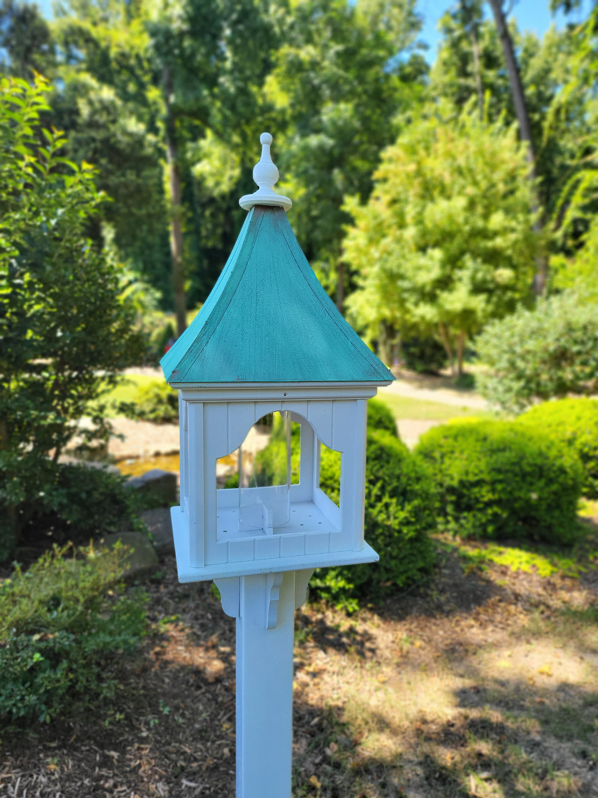 Bird Feeder X-Large With Copper Roof, Square Design, Premium Feeding Tube