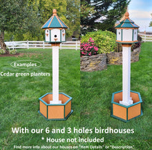 Load image into Gallery viewer, Planter Set For Bird Feeder and Birdhouse - Cedar - Set of Planter &amp; Post - Choose Planter Colors to Match Your House/Feeder
