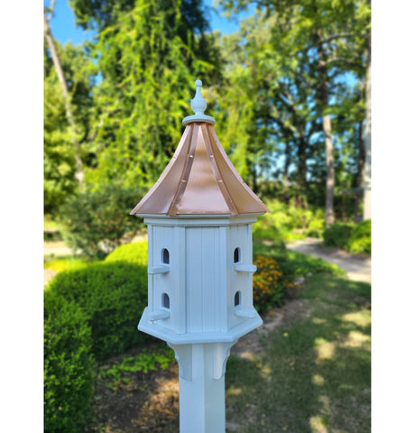 Extra Large Octagon Shape Birdhouse With Copper Roof, Amish Handmade, 8 Nesting Compartments, Outdoor Birdhouse, Weather Resistant