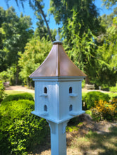 Load image into Gallery viewer, Copper Roof Bird House Handmade, Free Shipping, Extra Large With 8 Nesting Compartments, Weather Resistant Birdhouses Outdoor
