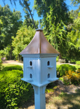 Load image into Gallery viewer, Copper Roof Bird House Handmade, Free Shipping, Extra Large With 8 Nesting Compartments, Weather Resistant Birdhouses Outdoor
