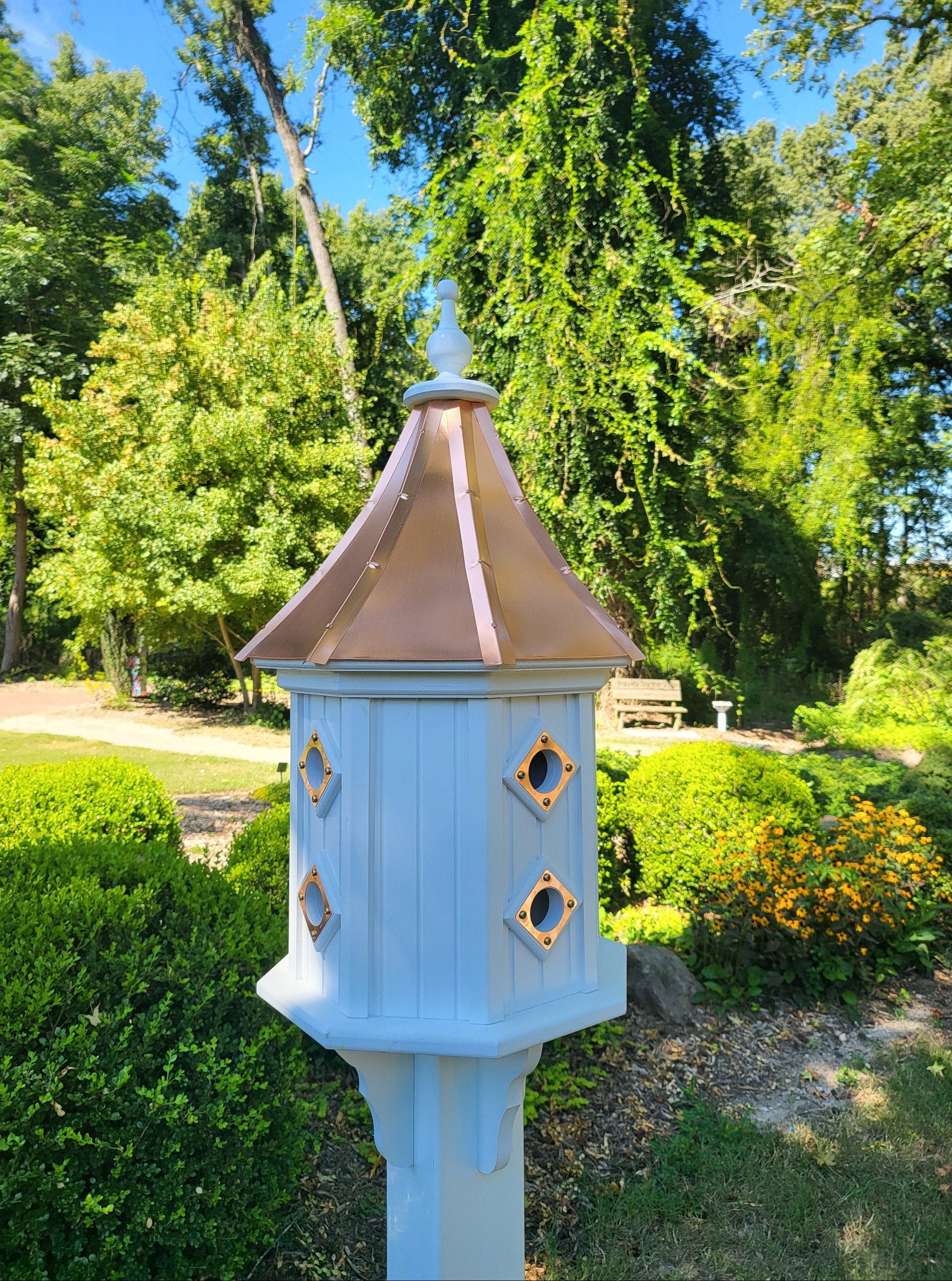 Extra Large Octagon Shape Birdhouse With Copper Roof, Amish Handmade, 8 ...