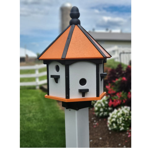 Holiday Colorful 6 Nesting Compartments Birdhouse, Amish Made, Weather Resistant Birdhouse Outdoor