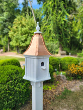 Load image into Gallery viewer, Copper Roof Birdhouse Handmade, 6 Sided, Large With 3 Nesting Compartments, Weather Resistant Birdhouses
