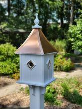 Load image into Gallery viewer, Birdhouse Copper Roof Handmade Vinyl Large With 4 Nesting Compartments Weather Resistant, Copper Top Birdhouse Outdoor
