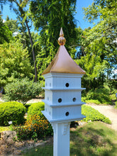 Load image into Gallery viewer, X-Large Purple Martin, 12 Nesting Compartments, 18 Holes, Copper Roof
