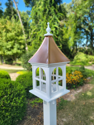 Copper Roof Bird Feeder, Large, Square Design, Premium Feeding Tube