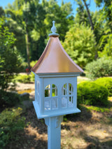 X-Large Bird Feeder With Patina Copper Roof, Double Window Design, Premium Feeding Tube