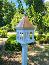 Load image into Gallery viewer, X-Large Bird Feeder With Patina Copper Roof, Double Window Design, Premium Feeding Tube
