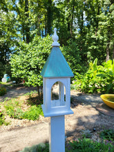 Load image into Gallery viewer, Bird Feeder Patina Copper Roof Handmade Vinyl PVC
