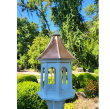 Load image into Gallery viewer, Large Bird Feeder Copper Roof, 8 Sided Octagon, Premium Feeding Tube, Roof Options
