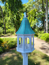 Load image into Gallery viewer, X-Large Bird Feeder With Patina Copper Roof, Octagon Design, Premium Feeding Tube
