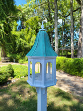 Load image into Gallery viewer, X-Large Bird Feeder With Patina Copper Roof, Octagon Design, Premium Feeding Tube
