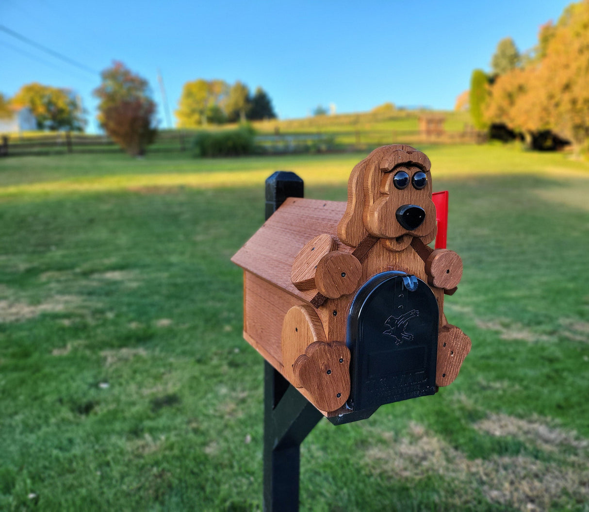 Dog Mailbox Amish Handmade Wooden Metal insert USPS Approved - Mailboxes