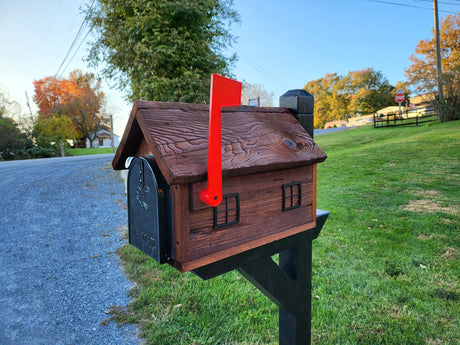 Rustic Mailbox Amish Handmade, With Metal Box Insert USPS Approved, Made With Wooden Rustic Reclaimed Lumber