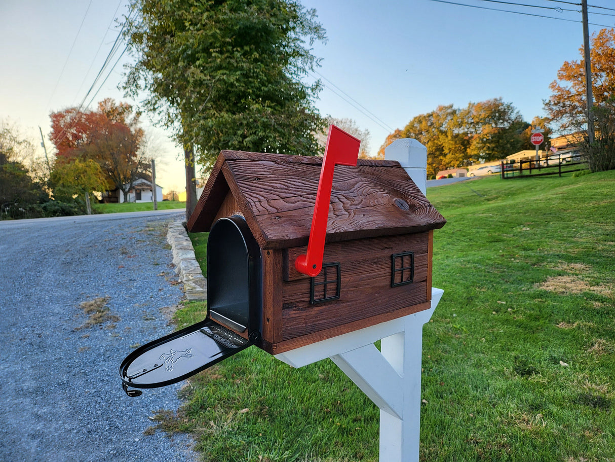 Rustic Mailbox Amish Handmade, With Metal Box Insert USPS Approved, Made With Wooden Rustic Reclaimed Lumber