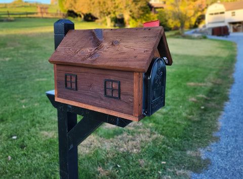 Rustic Mailbox Amish Handmade Wooden With Metal Box Insert USPS Approved, Made With Rustic Reclaimed Lumber
