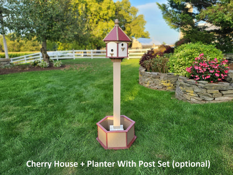 X-Large Bird House - 6 Nesting Compartments - Amish Handmade - Weather Resistant - Made of Poly Lumber - Birdhouse Outdoor