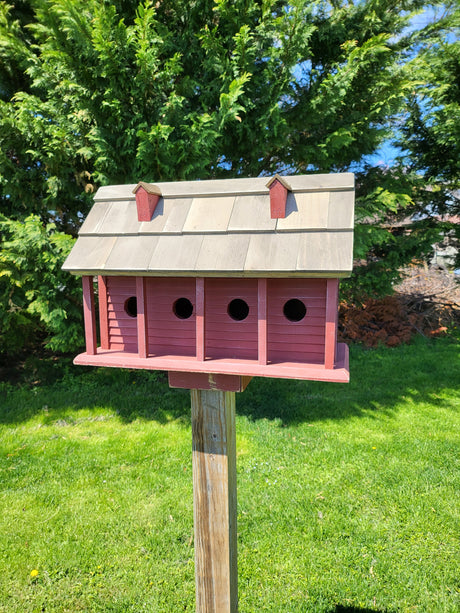 White Purple Martin - Bird House - Amish Handmade Primitive Design - Bird Lovers - 6 Nesting Compartments - Birdhouse outdoor