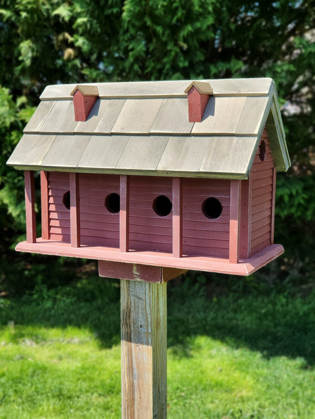 Martin Birdhouse - Amish Handmade Primitive Design - 6 Nesting Compartments - Birdhouse outdoor