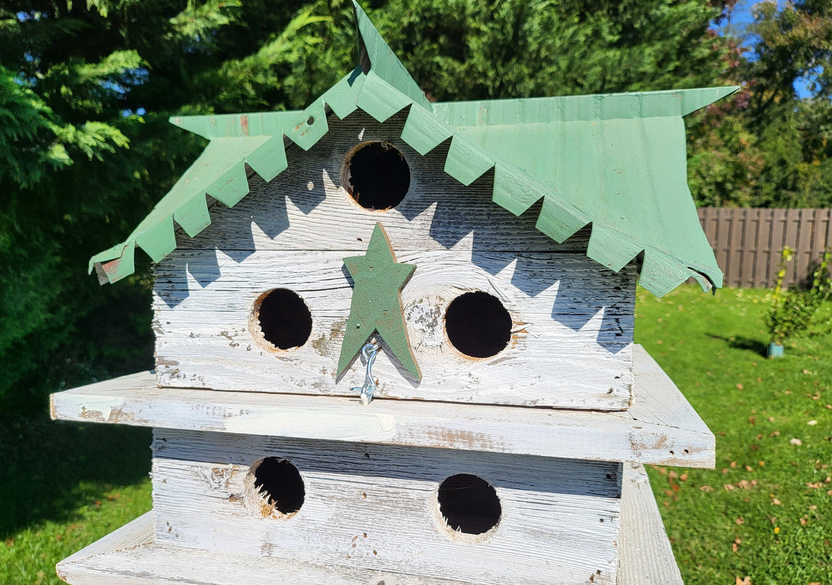 Martin Birdhouse - Amish Handmade Primitive Design - 10 Nesting Compartments - Birdhouse outdoor