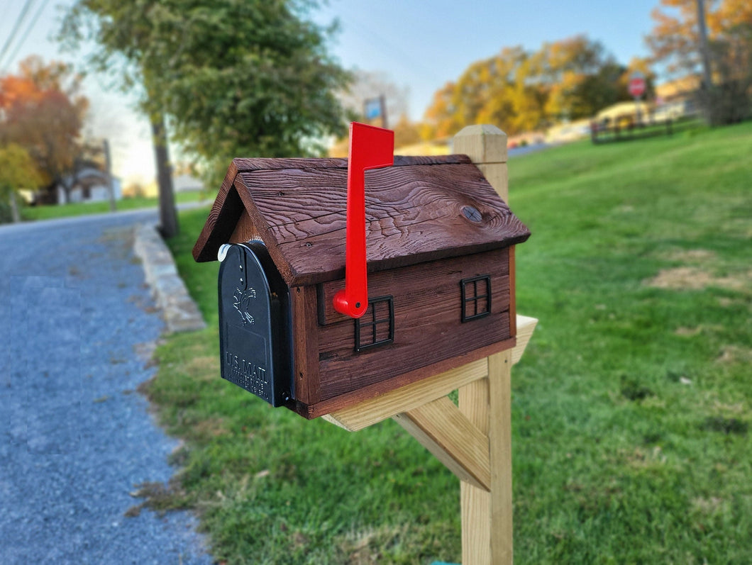 Rustic Mailbox Amish Handmade, With Metal Box Insert USPS Approved, Made With Wooden Rustic Reclaimed Lumber