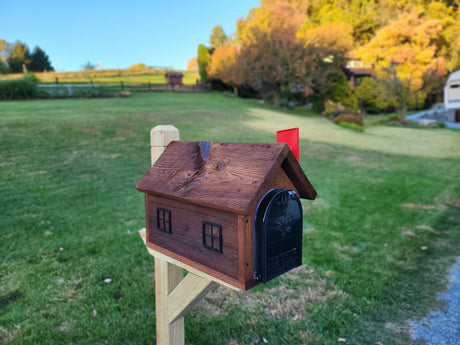 Amish Mailbox Rustic With Metal Insert USPS Approved Mailbox Outdoor - Barn Mailboxes Wood