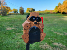 Load image into Gallery viewer, Raccoon Mailbox Amish Handmade, Wooden With metal Box Insert USPS Approved - Made With Yellow Pine Rougher Head
