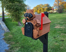 Load image into Gallery viewer, Raccoon Mailbox Amish Handmade, Wooden With metal Box Insert USPS Approved - Made With Yellow Pine Rougher Head
