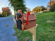 Load image into Gallery viewer, Pine Amish Mailbox Raccoon Design With Metal Insert USPS Approved Mailbox Outdoor
