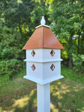 Load image into Gallery viewer, Birdhouse Handmade Choose Roof Color X-Large 2 Story 8 Nesting Compartments Vinyl PVC Bird House With Metal Predator Guards.
