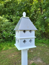 Load image into Gallery viewer, Birdhouse Handmade Choose Roof Color Vinyl PVC Bird house With 8 Nesting Compartments and Metal Predator Guards, Weather Resistant
