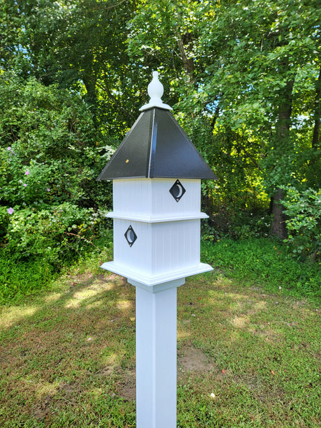 Bird House - 4 Nesting Compartments - 2 story - Handmade - Metal Predator Guards - Weather Resistant - Birdhouses Outdoor