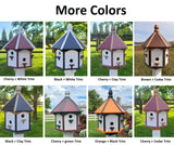 Birdhouse X-Large Amish Handmade, Poly Weather Resistant House With 6 Nesting Compartments