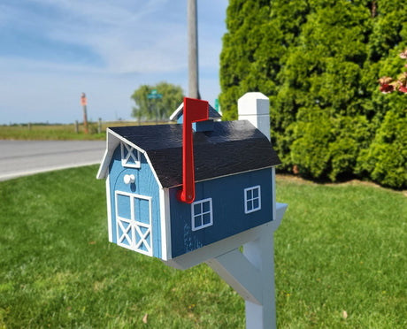 Dutch Barn Mailbox Amish Handmade Wooden - Color Options