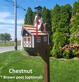 Amish Mailbox - Handmade - With Solar Lighthouse - Wooden - With Cedar Shake Shingles Roof - Color Options - Mailboxes