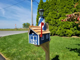 Amish Mailbox - Handmade - With Solar Lighthouse - Wooden - With Cedar Shake Shingles Roof - Color Options - Mailboxes