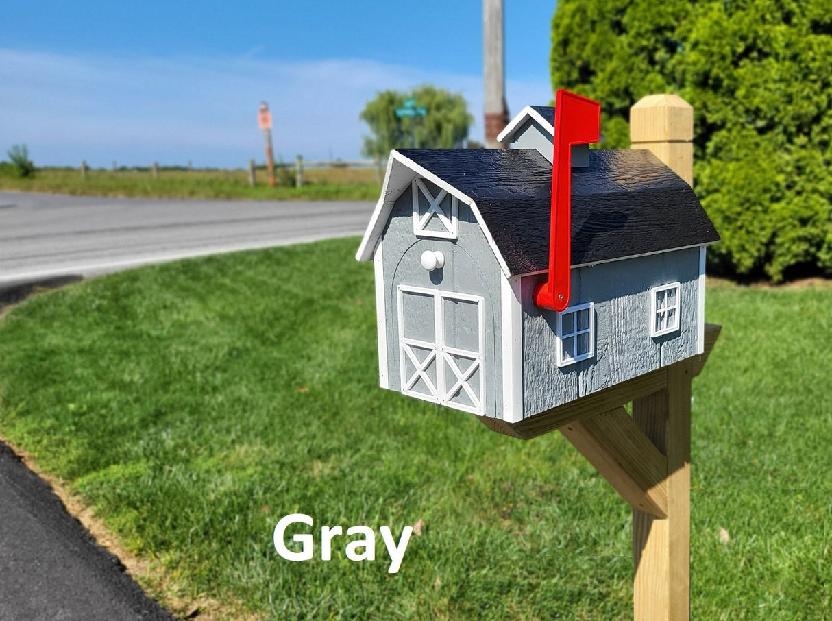 Amish Mailbox - Handmade - Dutch Barn Style - Wooden - Color Options - Mailboxes