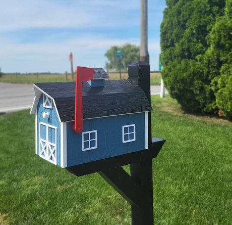 Dutch Barn Mailbox Amish Handmade Wooden - Color Options