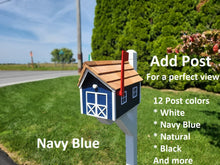 Load image into Gallery viewer, Amish Mailbox - Handmade - Free Shipping - Wooden - Tall Prominent Sturdy Flag - Cedar Shake Shingles - Amish Outdoor Mailbox Color Options
