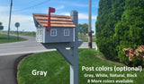 Amish Mailbox - Handmade - Barn Style - Wooden - Tall Prominent Sturdy Flag - With Cedar Shake Shingles Roof - Amish Outdoor Mailbox - Mailboxes