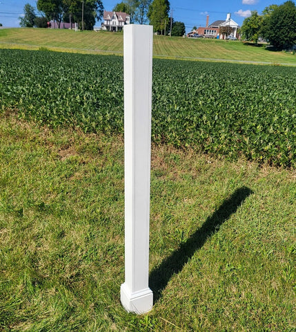 Vinyl Post For Birdhouse or Bird Feeder, inner wooden post included! Amish handmade decorative white Post, Mount houses & Feeders With Ease