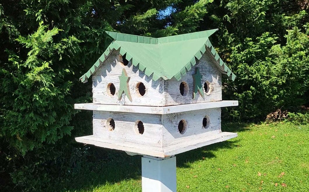 Martin Birdhouse - Amish Handmade Primitive Design - 10 Nesting Compartments - Birdhouse outdoor