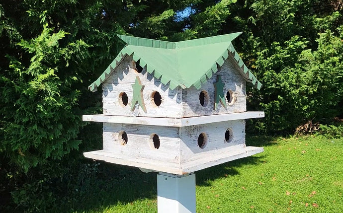 Martin Birdhouse - Amish Handmade Primitive Design - 10 Nesting Compartments - Birdhouse outdoor