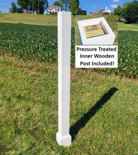 Load image into Gallery viewer, Vinyl Post For Birdhouse or Bird Feeder, inner wooden post included! Amish handmade decorative white Post, Mount houses &amp; Feeders With Ease
