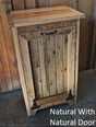 Wood Trash Bin, Tiltout Trash Can Cabinet Amish Handmade, Wood Storage Recycling Bin