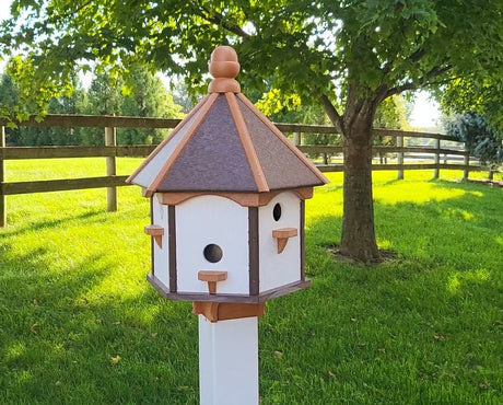 Birdhouse X-Large Amish Handmade, Poly Weather Resistant House With 6 Nesting Compartments