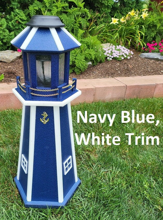 Lighthouse Solar Poly Made - Garden Decor